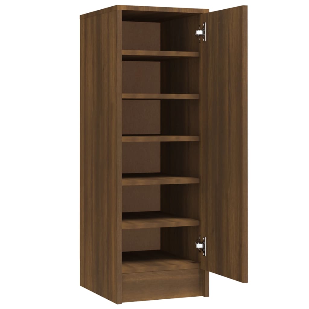 vidaXL Shoe Cabinet Brown Oak 32x35x92 cm Engineered Wood