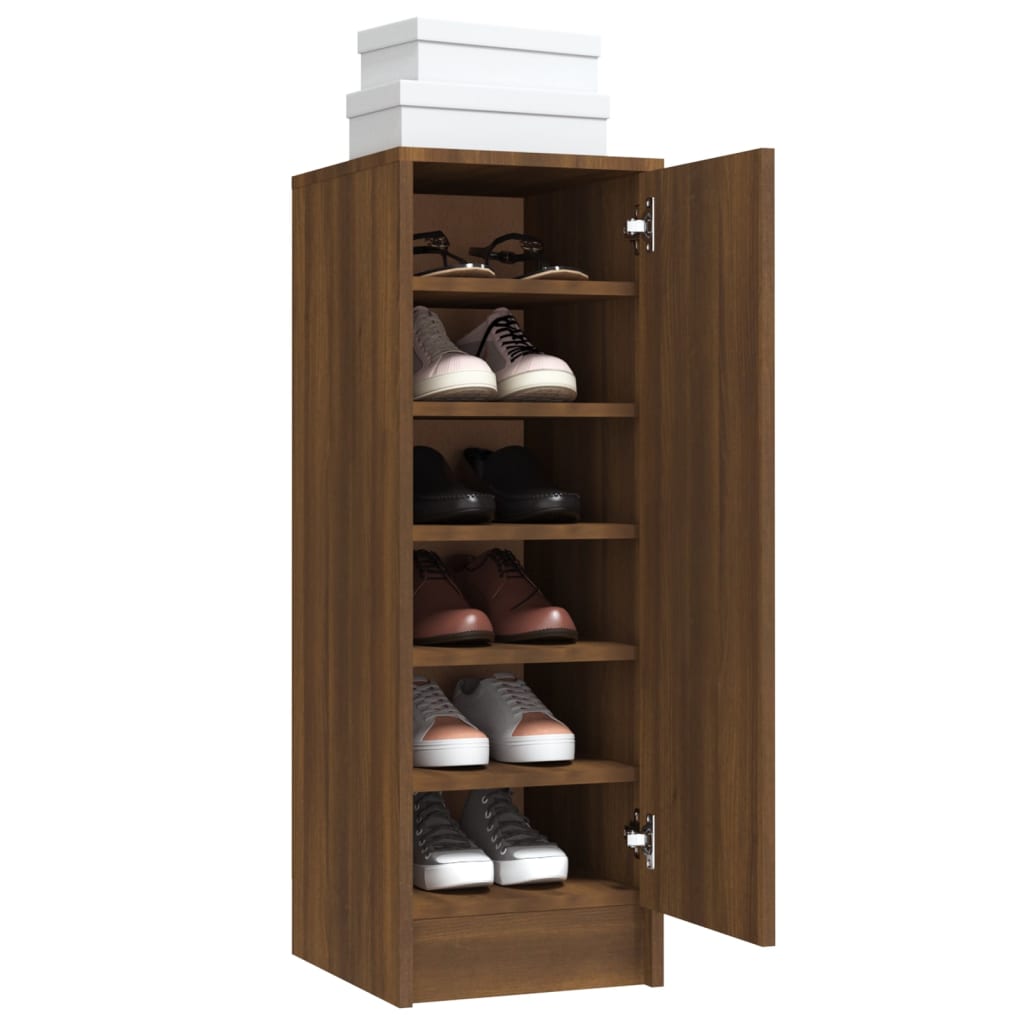 vidaXL Shoe Cabinet Brown Oak 32x35x92 cm Engineered Wood