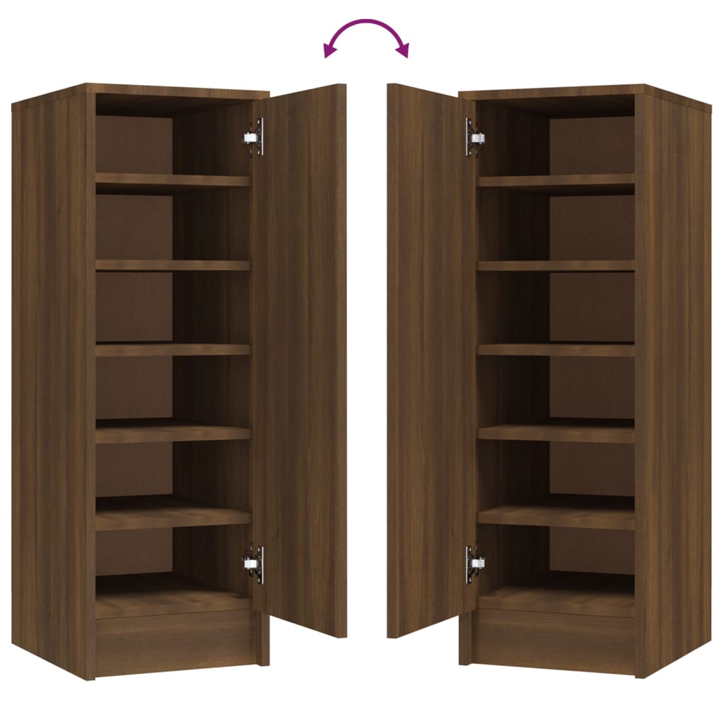 vidaXL Shoe Cabinet Brown Oak 32x35x92 cm Engineered Wood