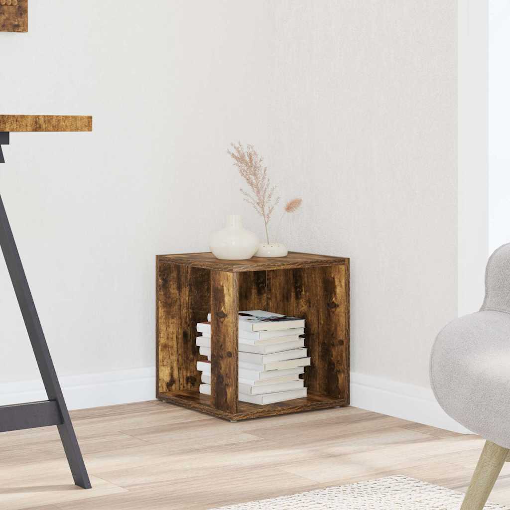 Side Table Smoked Oak 33x33x34.5 cm Engineered Wood