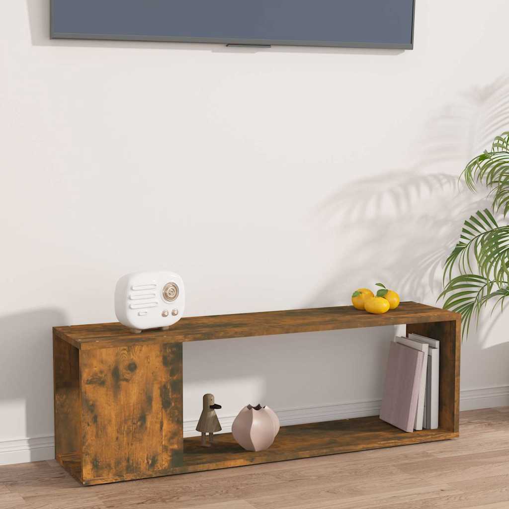 TV Cabinet Smoked Oak 100x24x32 cm Engineered Wood