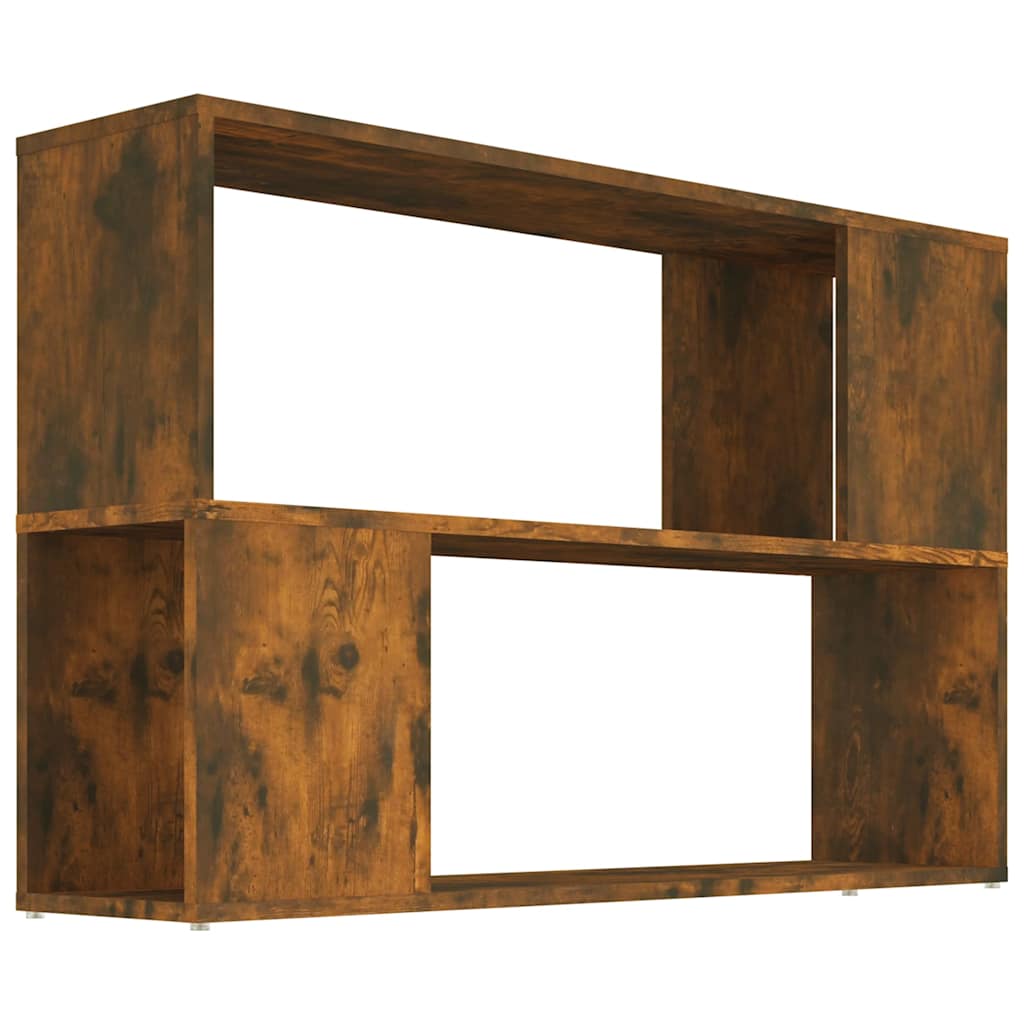 816038 vidaXL Book Cabinet Smoked Oak 100x24x63 cm Engineered Wood