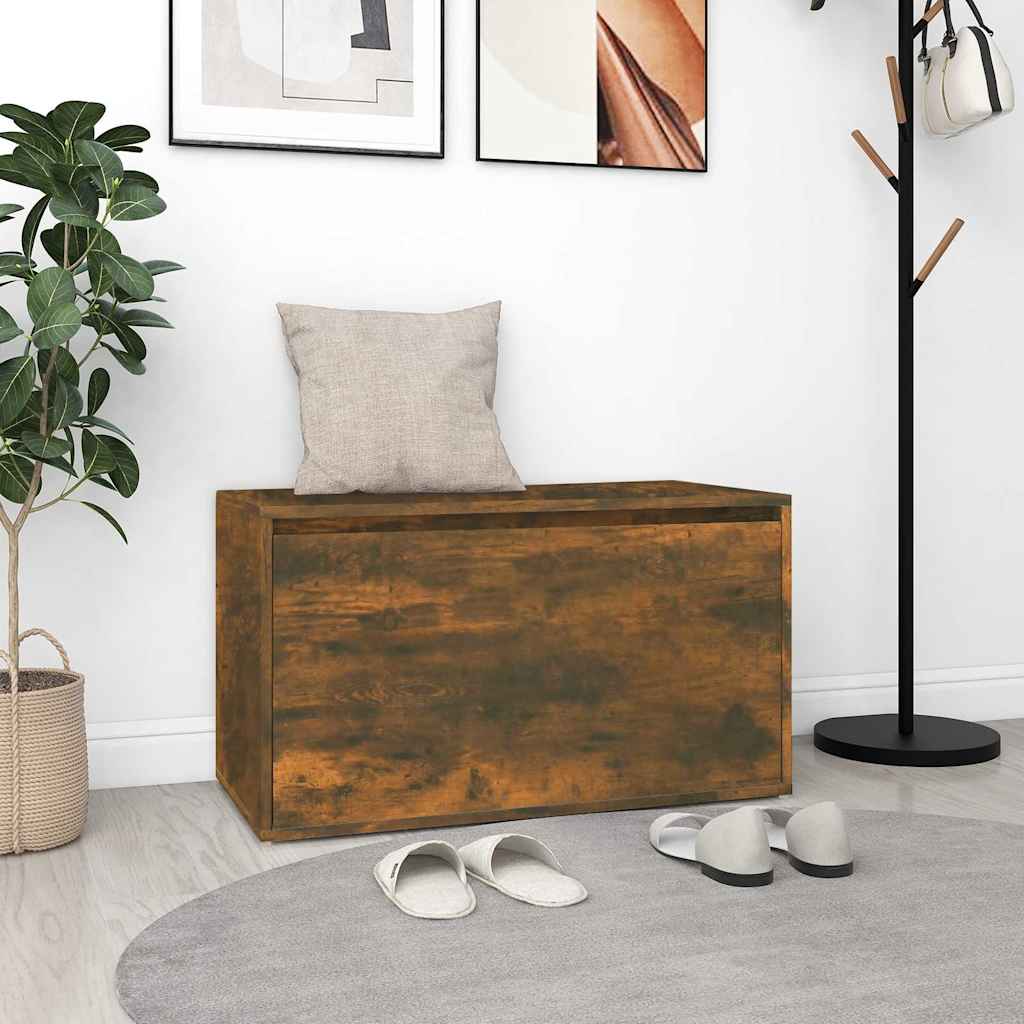 816047 vidaXL Hall Bench 80x40x45 cm Smoked Oak Engineered Wood