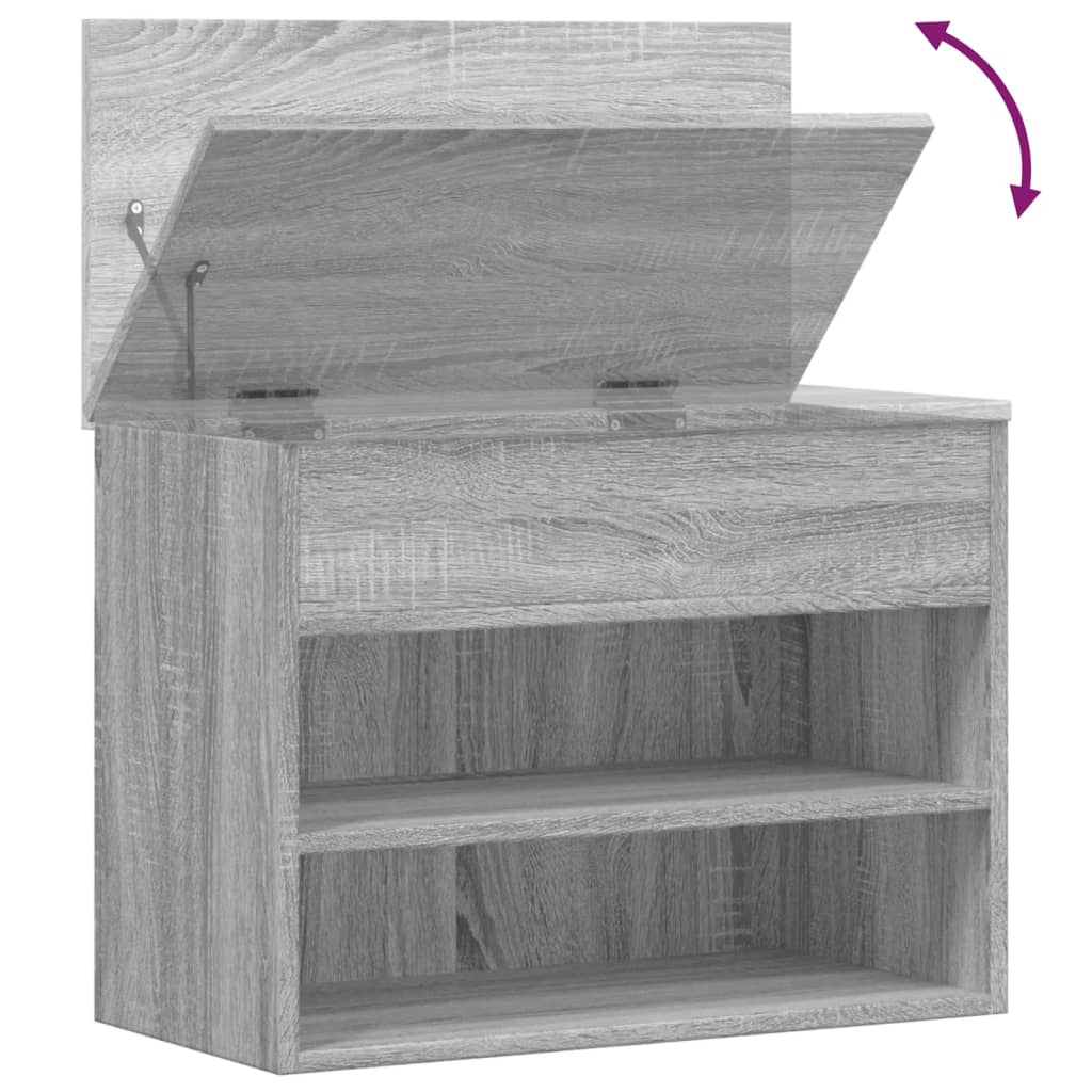 Shoe Bench Grey Sonoma 60x30x45 cm Engineered Wood