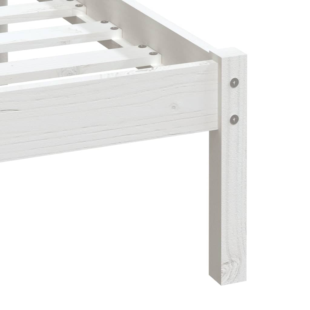 3100575 vidaXL Bed Frame without Mattress White Solid Wood 90x200 cm (810003+814075)