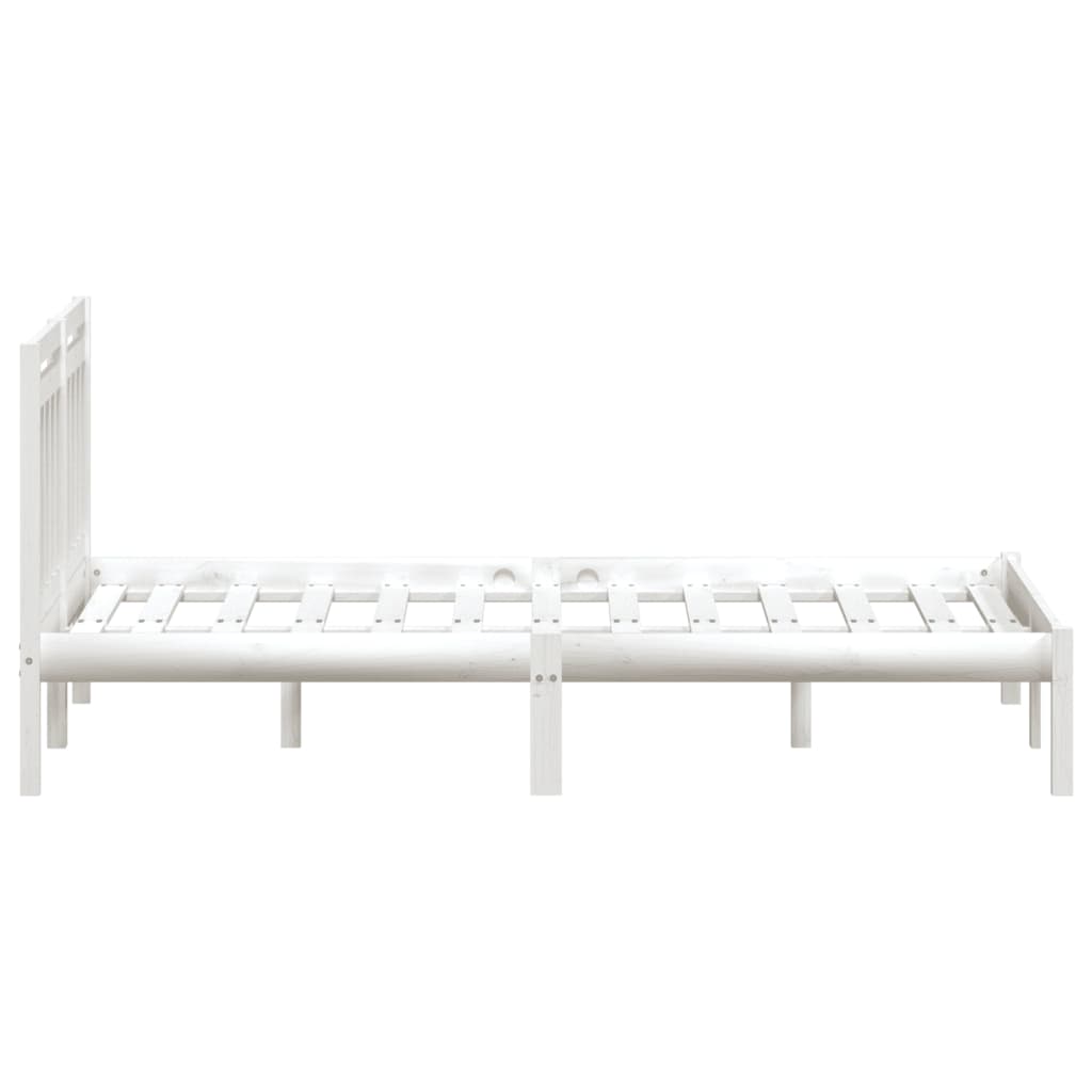 3100590 vidaXL Bed Frame without Mattress White Solid Wood 140x200 cm (810018+814095)