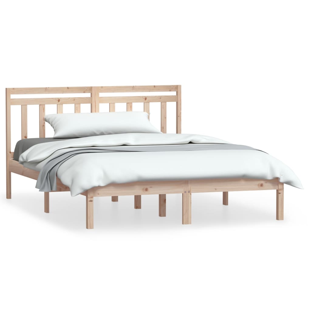 Bed Frame | Natural Pine | Solid Pine Wood | 150 x 200 cm
