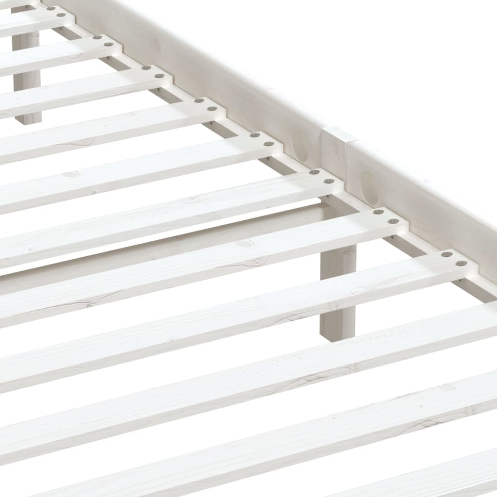 3100600 vidaXL Bed Frame without Mattress White Solid Wood 160x200 cm (810028+814105)