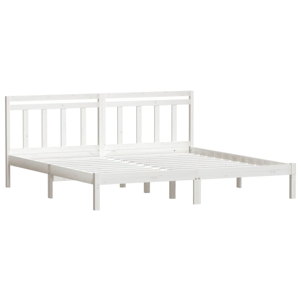 Bed Frame without Mattress White Super King Solid Wood