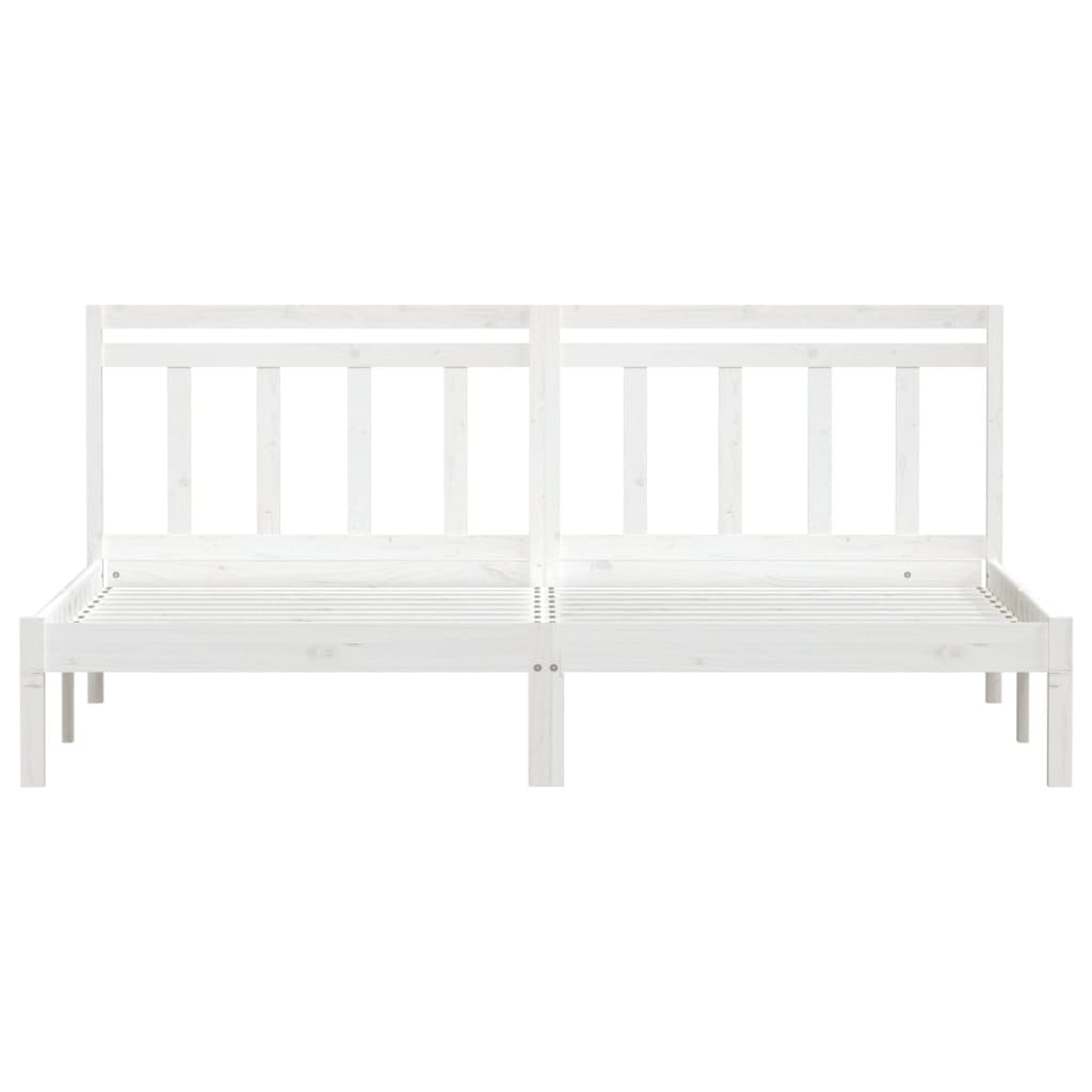 3100610 vidaXL Bed Frame without Mattress White Solid Wood 200x200 cm (810038+814115)