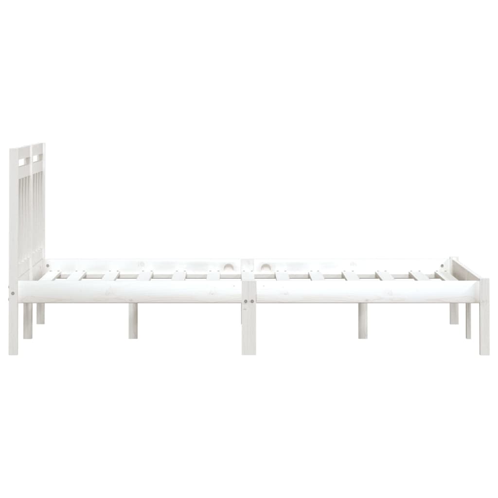 3100610 vidaXL Bed Frame without Mattress White Solid Wood 200x200 cm (810038+814115)