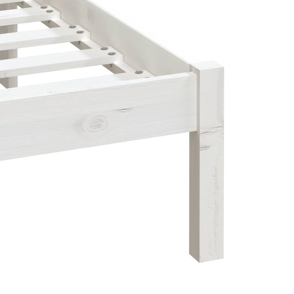 3100610 vidaXL Bed Frame without Mattress White Solid Wood 200x200 cm (810038+814115)