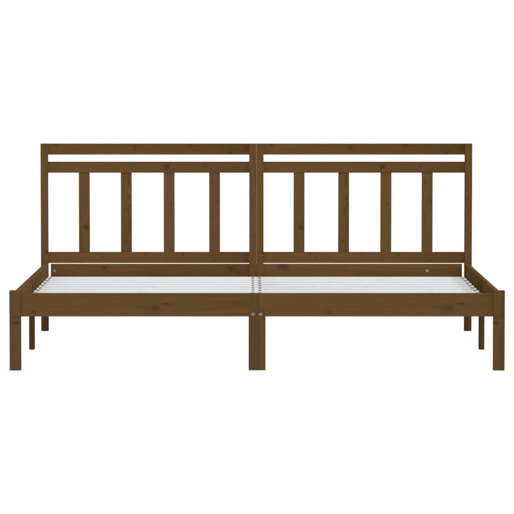 3100612 vidaXL Bed Frame without Mattress Honey Brown Solid Wood 200x200 cm (810040+814117)