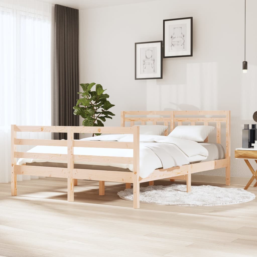 vidaXL Bed Frame without Mattress Double Solid Wood