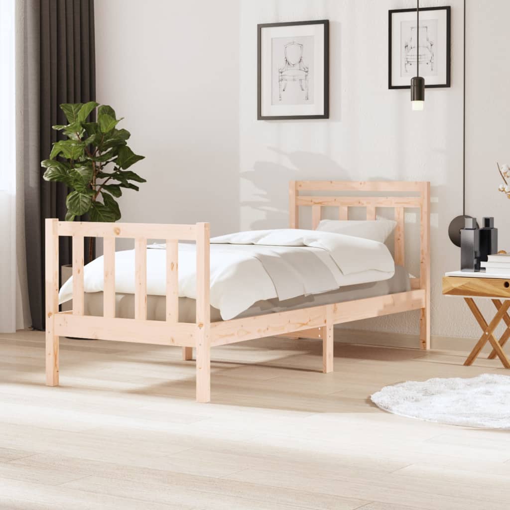 vidaXL Bed Frame without Mattress Small Single Solid Wood