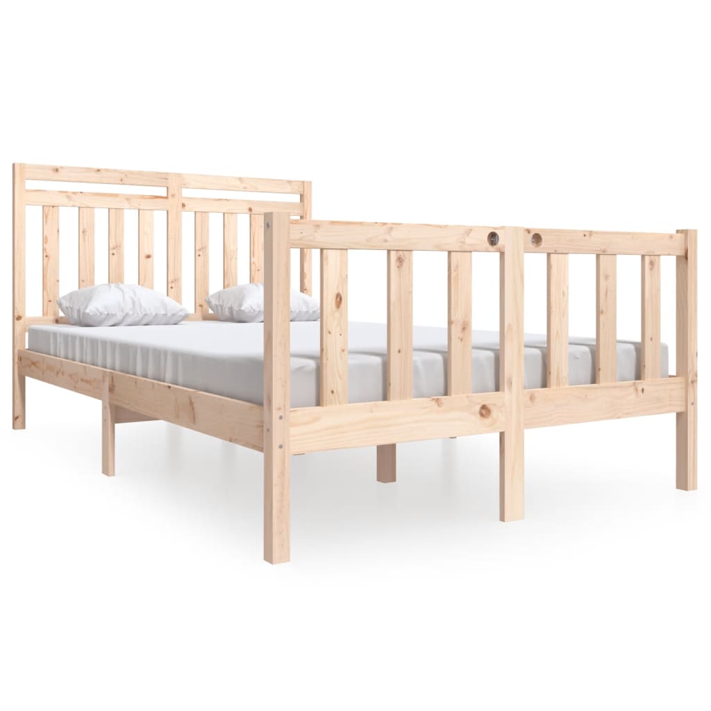 vidaXL Bed Frame without Mattress Double Solid Wood