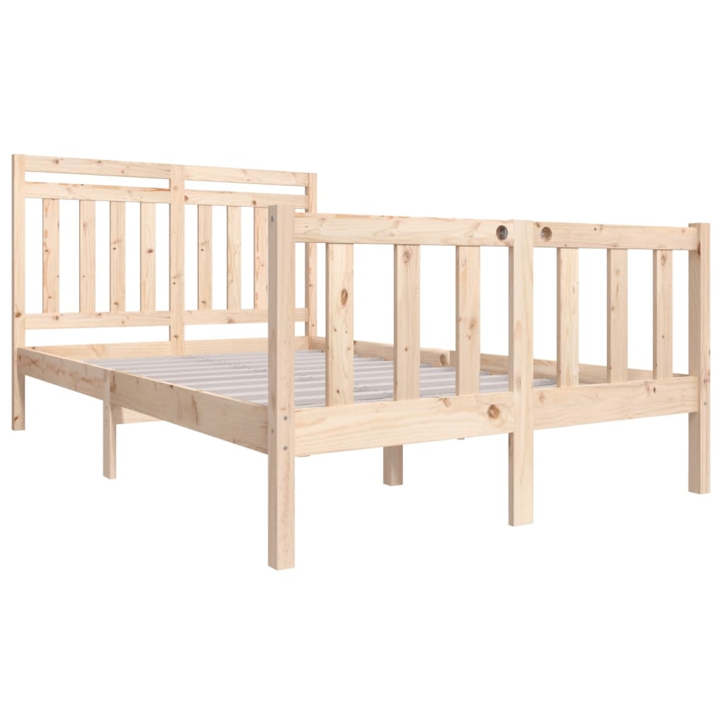 vidaXL Bed Frame without Mattress Double Solid Wood