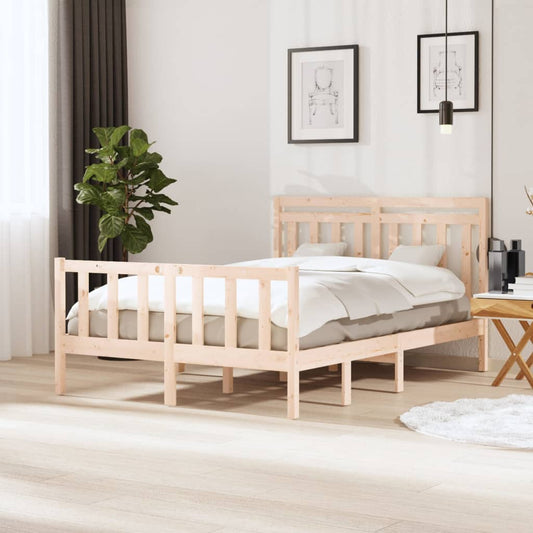 vidaXL Bed Frame without Mattress Double Solid Wood