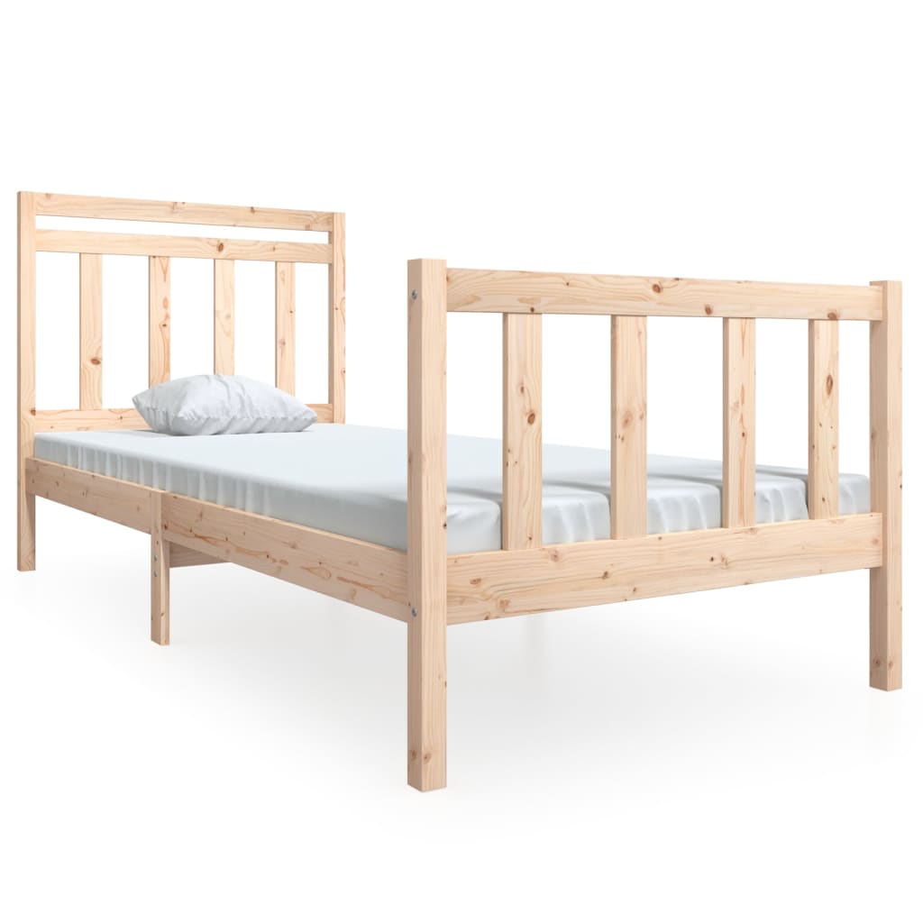 3100709 vidaXL Bed Frame without Mattress Solid Wood 100x200 cm (810072+814079)