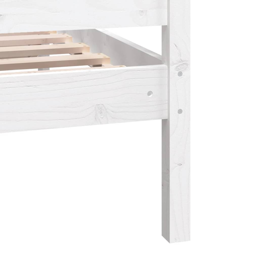 3100959 vidaXL Bed Frame without Mattress White Solid Wood 140x200 cm (810083+814095)