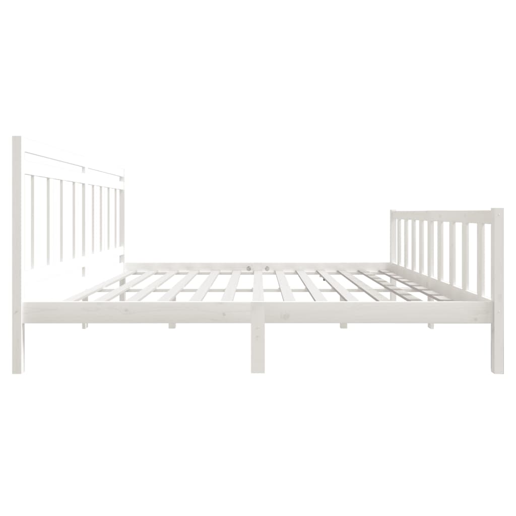 3100979 vidaXL Bed Frame without Mattress White Solid Wood 200x200 cm (810103+814115)