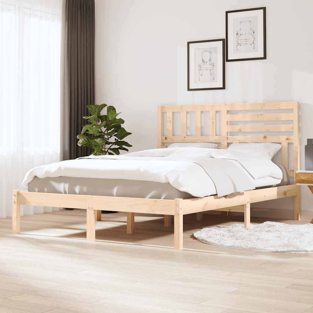 Bed Frame without Mattress 120x190 cm Small Double  Solid Wood Pine