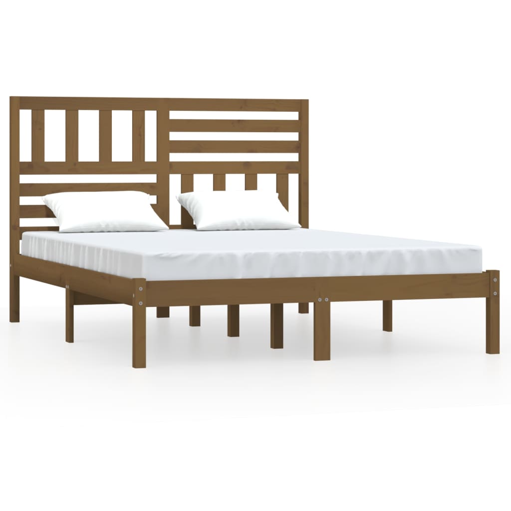 vidaXL Bed Frame without Mattress Honey Brown Solid Wood Pine 120x200 cm