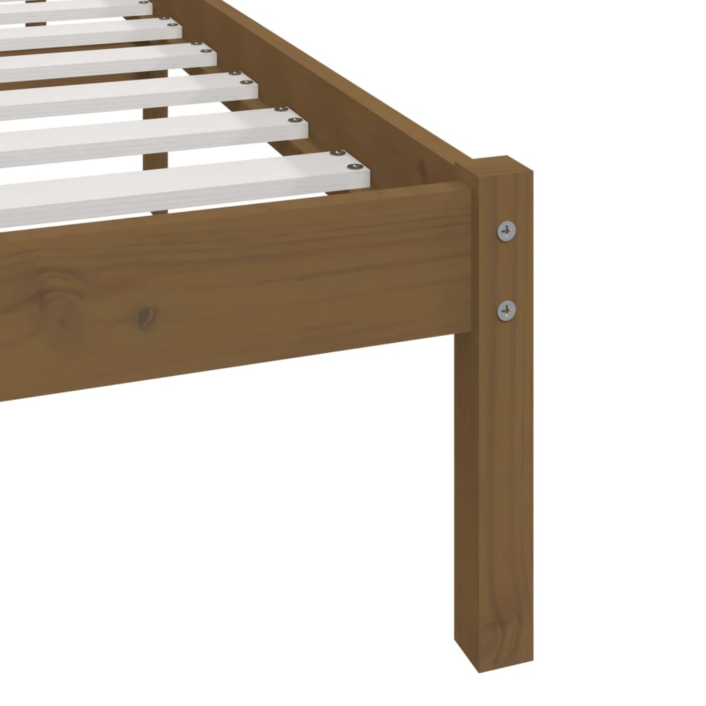 vidaXL Bed Frame without Mattress Honey Brown Solid Wood Pine 120x200 cm