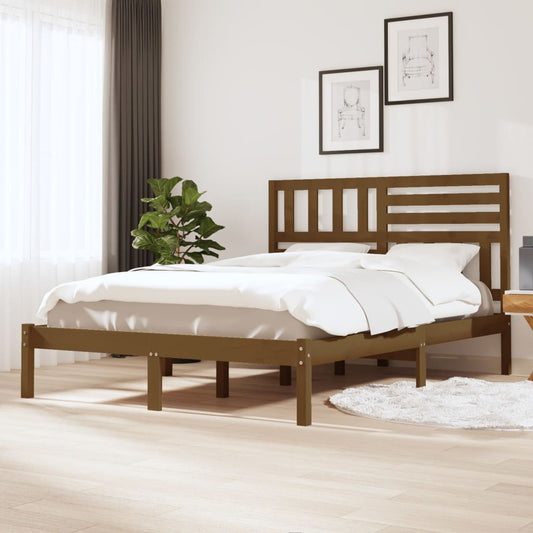 vidaXL Bed Frame without Mattress Honey Brown Solid Wood Pine 120x200 cm