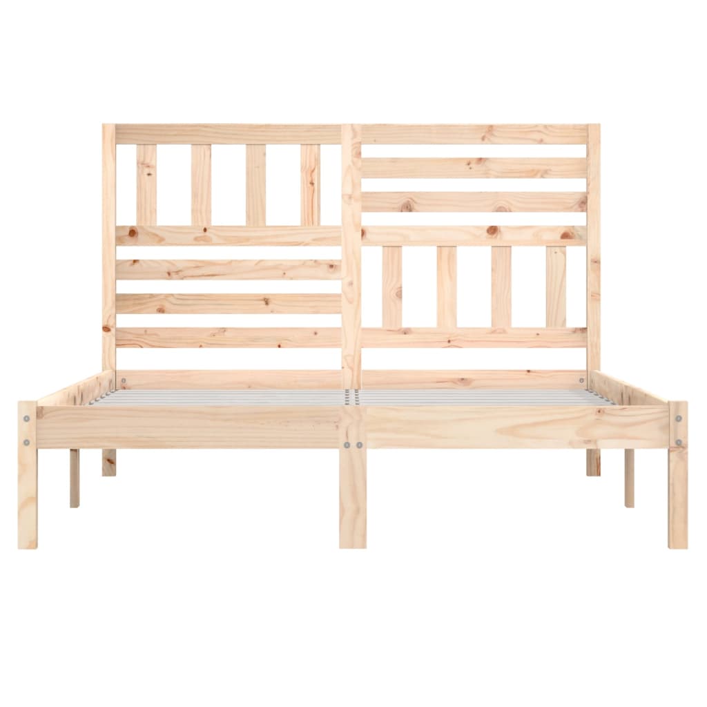 Bed Frame | Natural Wood | Solid Pine Wood | 160 x 200 cm | Durable