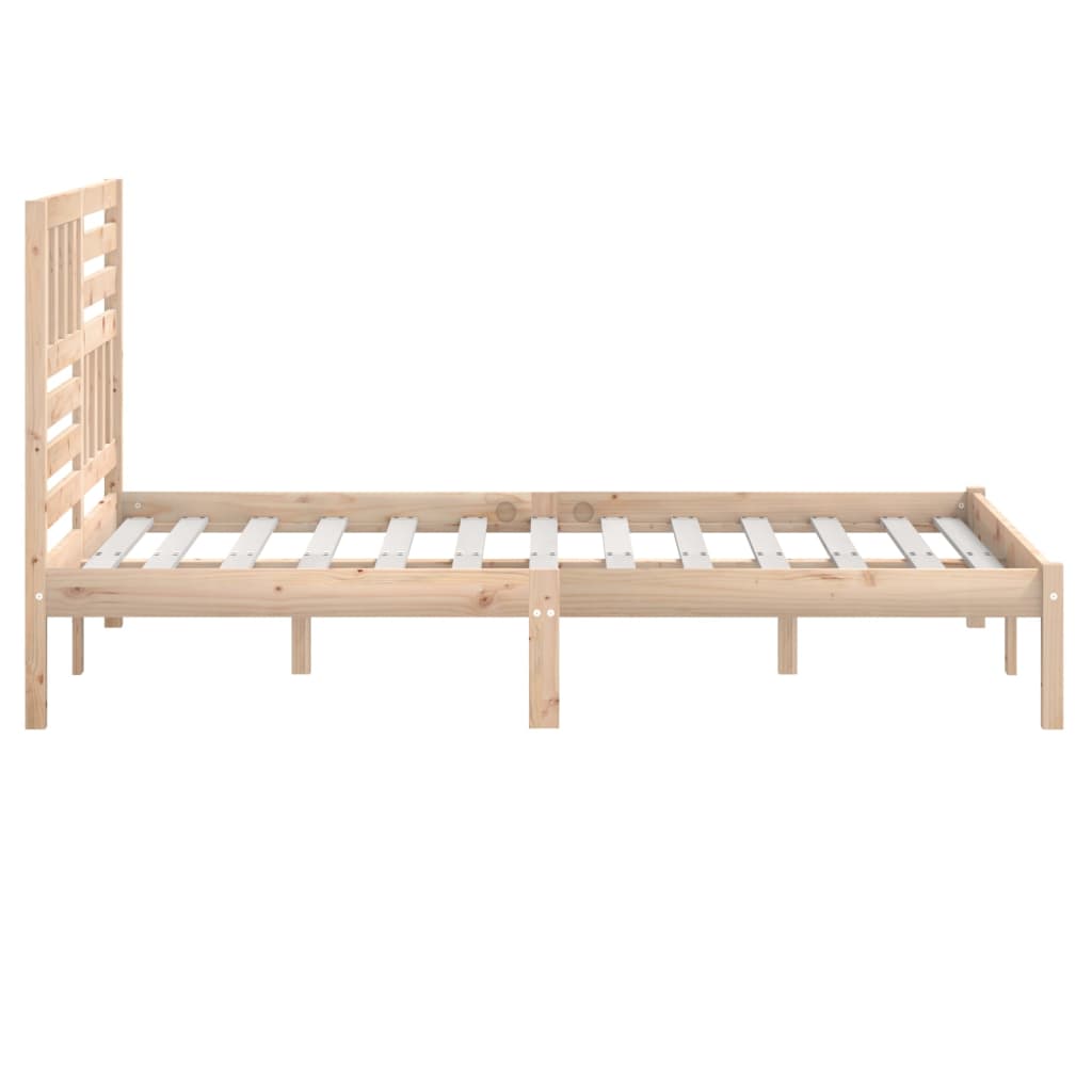 Bed Frame | Natural Wood | Solid Pine Wood | 160 x 200 cm | Durable