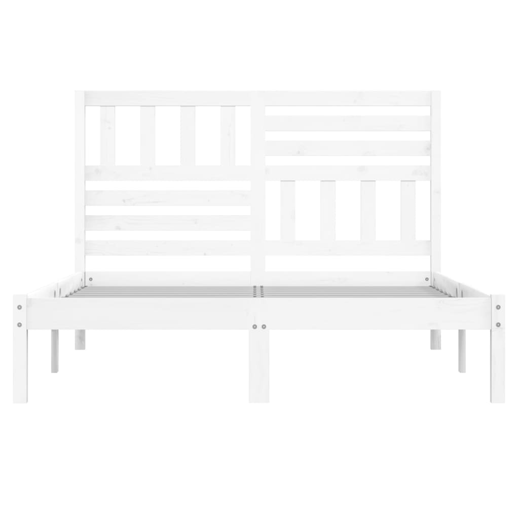 Bed Frame without Mattress White Solid Wood Pine 160x200 cm