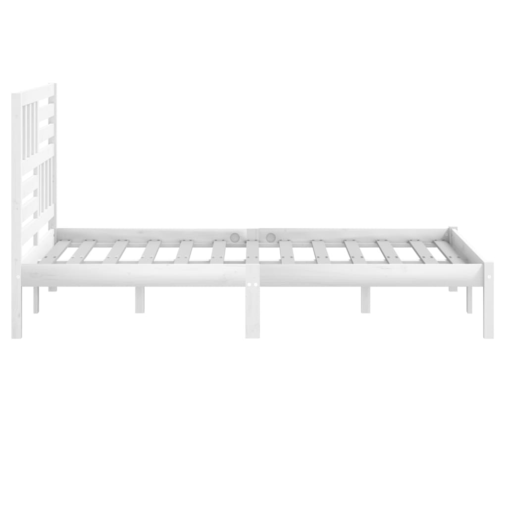 Bed Frame without Mattress White Solid Wood Pine 160x200 cm