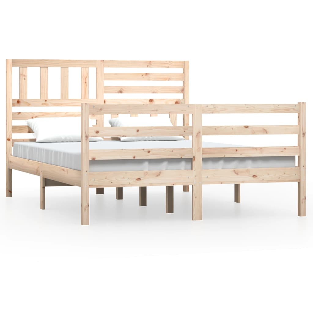 vidaXL Bed Frame without Mattress 120x190 cm Small Double Small Double Solid Wood