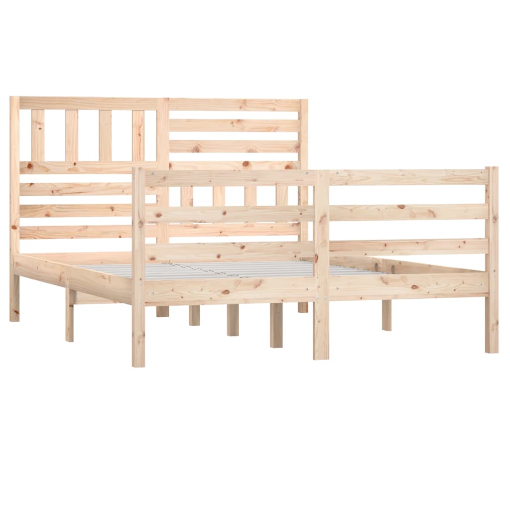 vidaXL Bed Frame without Mattress 120x190 cm Small Double Small Double Solid Wood