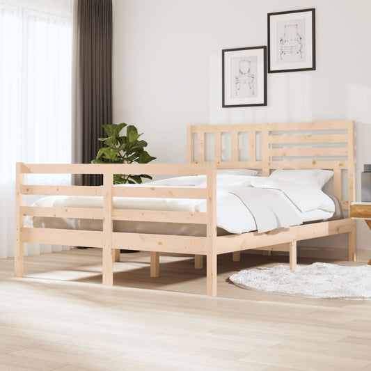 vidaXL Bed Frame without Mattress 120x190 cm Small Double Small Double Solid Wood