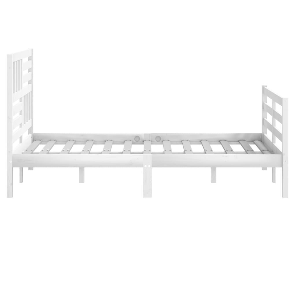 vidaXL Bed Frame without Mattress White 120x190 cm Small Double  Solid Wood