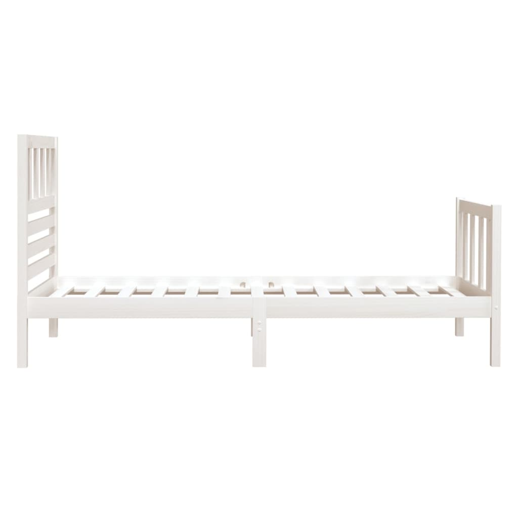 vidaXL Bed Frame without Mattress White Small Single Solid Wood