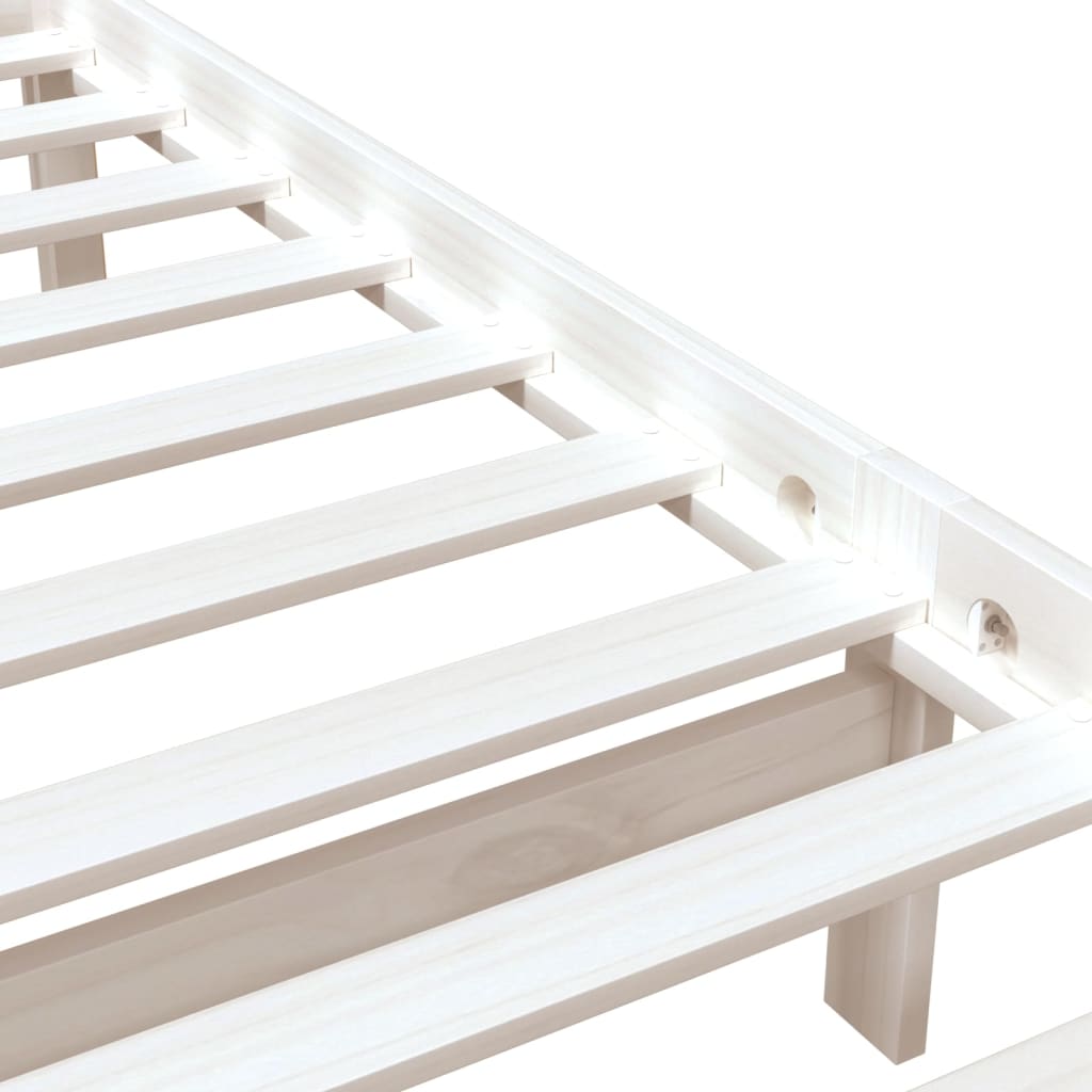 vidaXL Bed Frame without Mattress White Small Single Solid Wood