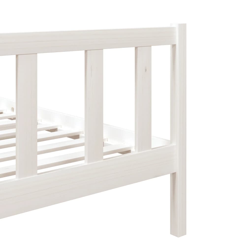 vidaXL Bed Frame without Mattress White Small Single Solid Wood