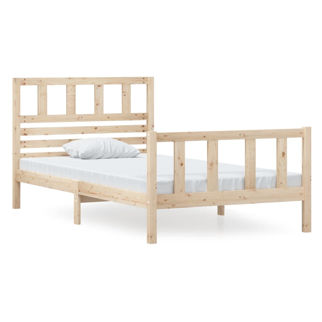 3101143 vidaXL Bed Frame without Mattress Solid Wood 100x200 cm (810072+814129)