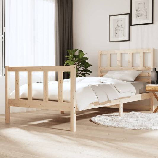 3101143 vidaXL Bed Frame without Mattress Solid Wood 100x200 cm (810072+814129)