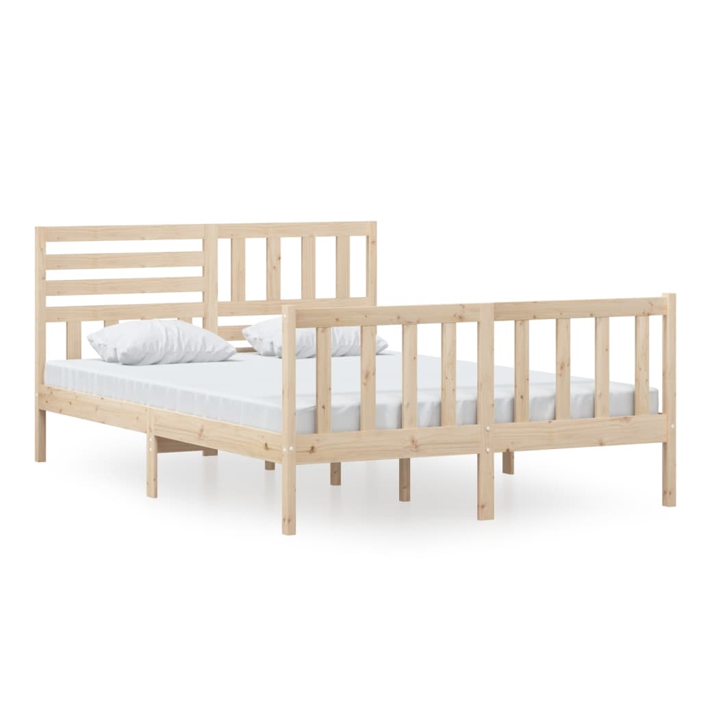 3101153 vidaXL Bed Frame without Mattress Solid Wood 140x200 cm (810082+814144)