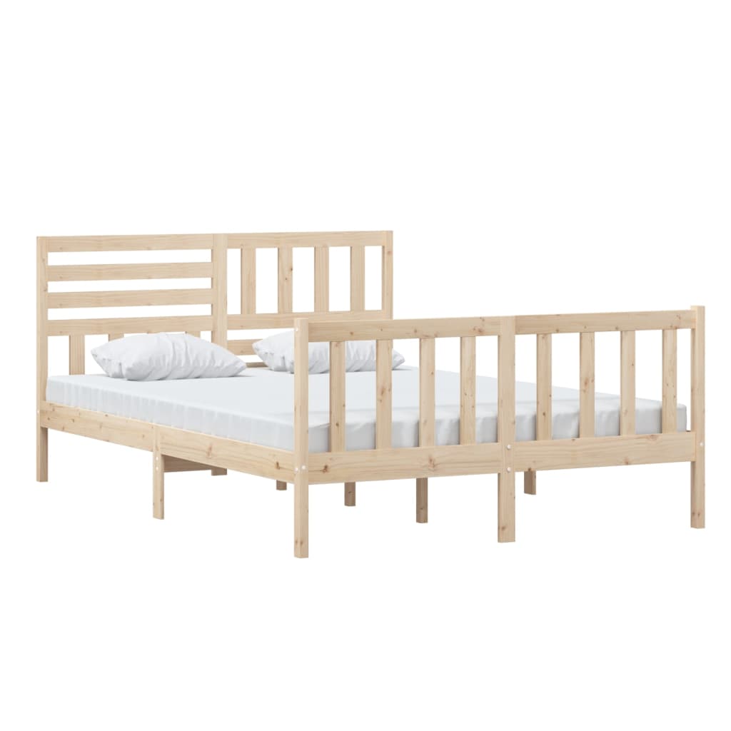 3101153 vidaXL Bed Frame without Mattress Solid Wood 140x200 cm (810082+814144)