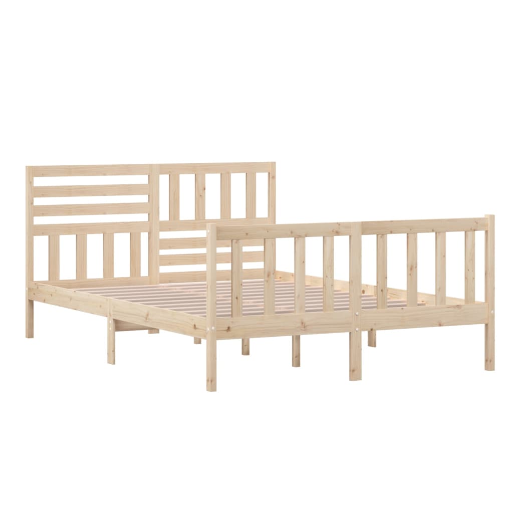 3101153 vidaXL Bed Frame without Mattress Solid Wood 140x200 cm (810082+814144)