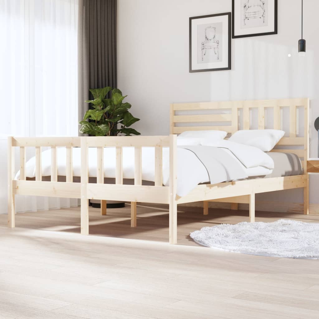 3101153 vidaXL Bed Frame without Mattress Solid Wood 140x200 cm (810082+814144)