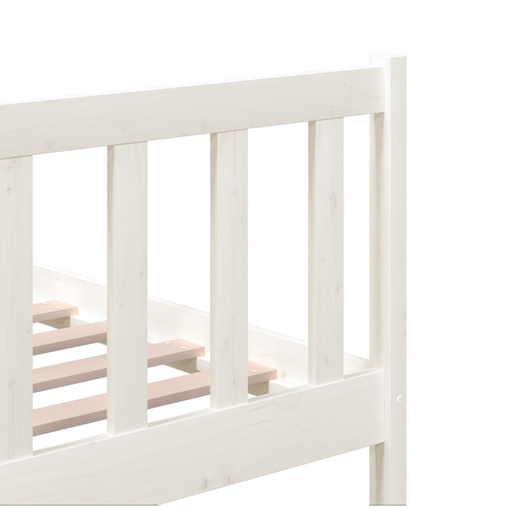 3101154 vidaXL Bed Frame without Mattress White Solid Wood 140x200 cm (810083+814145)