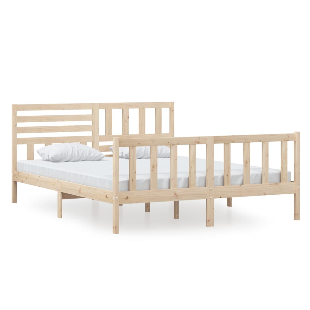 3101163 vidaXL Bed Frame without Mattress Solid Wood 160x200 cm (810092+814154)