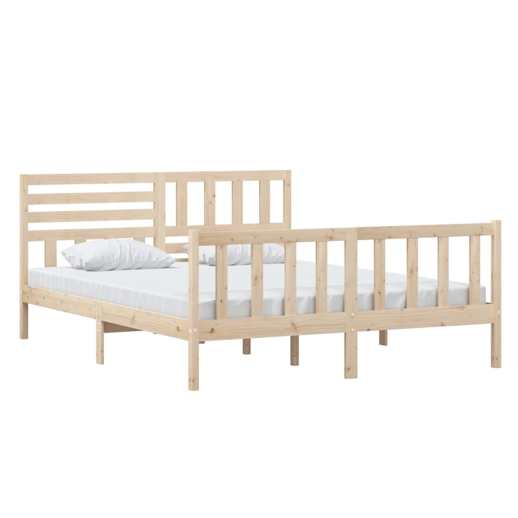 3101163 vidaXL Bed Frame without Mattress Solid Wood 160x200 cm (810092+814154)