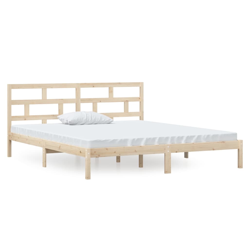 Bed Frame | Natural wood | Solid pine wood | 135 x 190 cm |  Durable